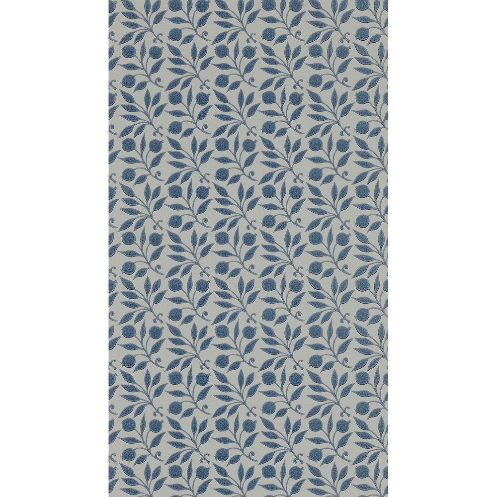 Rosehip Wallpaper 214711 by Morris & Co in Indigo Blue